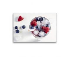 Premium Textil-Leinwand 45 x 30 cm Quer-Format Vitalisierendes Wasser mit Himbeeren und Blaubeeren | Wandbild, HD-Bild auf Keilrahmen, Fertigbild auf hochwertigem Vlies, Leinwanddruck von Xenia Schlossherr