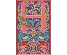 Indigos 4051719710885 Wandtattoo MF076 H Buchstabe wundervolles Ornament Pflanze Blume Tribal 96 x 59 cm