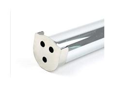 CLAIRLA Schrank Stangen-Endträger aus Edelstahl mit Schrauben, 3,8 cm Durchmesser, silberfarben, U-förmig