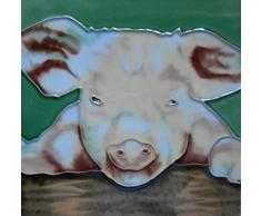 Tile Craft Keramikfliese mit Staffelei, Schweinchen-Motiv, 15,2 x 15,2 cm