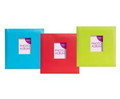 Innova Editions Memoalbum, Karton, für bis zu 200 Fotos à 15 x 10 cm, Rot/Grün/Blau
