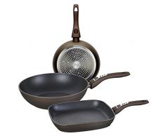 Tognana diamantea Set Grill Pfanne und Wok, Aluminium, Bronze, 3 Einheiten