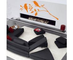 INDIGOS 4052166072472 Wandtattoo W436 Vögel Pflanze Wandaufkleber 80 x 56 cm, orange