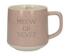 CREATIVE TOPS Meow or Never Cat Becher, Keramik, Pink, 12 x 9 x 10 cm