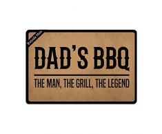 ruiyida Dad s BBQ der Mann, der Grill, die Legend Eingangsbereich Fußmatte Funny Fußmatte Fußmatte Deko Indoor Outdoor Fußmatte Vlies 23,6 von 39,9 cm Maschinenwaschbar Stoff Top