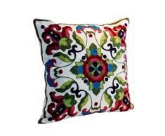 MeMoreCool Haustierhaus Nepal Stickerei Muster Kissen Sham, handgefertigt Exquisite Stickereien Baumwolle Kissenbezug, Exotic Ethnic Decor Sofa Kissenbezug, Boho Kissen Fall-18 x18 Style10