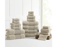 Amrapur Overseas Handtuch-Set, 100% gekämmte Baumwolle 18-Piece Sand