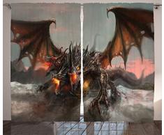 Ambesonne vor Wolken Fotografie Collection, Alpine Alp Berge Landschaft und Foggy Evening Print, Fenster Behandlungen, Living Kinder Mädchen Zimmer Vorhang 2 Platten Set, Textil, Multi 9, 108W x 84L