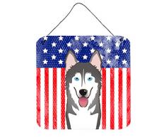 Carolines Treasures Türaufhänger Amerikanische Flagge und Alaskan Malamute Wanddekoration, Mehrfarbig