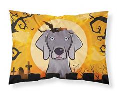 Carolines Treasures BB1789PILLOWCASE Halloween Weimaraner Fabric Standard Pillowcase, Large, Multicolor