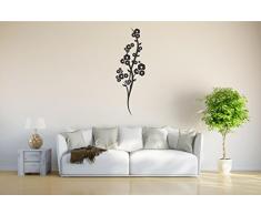 INDIGOS Wandtattoo/Wandsticker-d198 schöner Blumenstrauß Ranke Blüten Pflanze Tribal 160x53 cm- schwarz, Vinyl, 160 x 53 x 1 cm