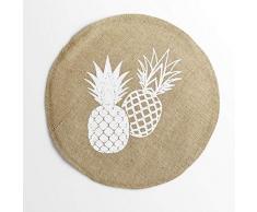 Le Jardin Des Cigales Ananas Spirit Set Tisch, Korbgeflecht, ohne, 38 x 38 cm