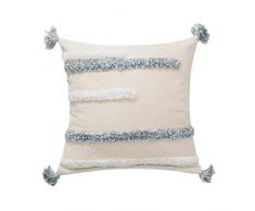 Menae getuftete Boho gewebte Überwurf-Kissenbezüge, Dekorativer Kissenbezug mit Quasten, quadratische Kissenbezüge für Couch Sofa Stuhl Wohnzimmer Square 18X18 inch gestreift