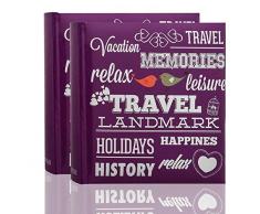 ARPAN 2 x Fotoalbum 200 6 x 4 Zoll / 15 x 10 cm Fotos Einsteckalbum CD/DVD Pocket Memo Schreibbereich-Geschenkalbum Lila, Slogan Art Purple, Album Size: W L 23 cm x H 5 cm (Approx)