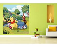 AG Design FTDxl 1935 Disney Winnie Puuh, Papier Fototapete Kinderzimmer- 180x202 cm - 2 teile, Papier, multicolor, 0,1 x 180 x 202 cm
