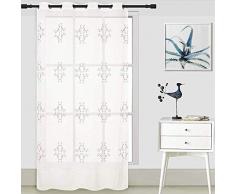 ForenTex V-0580 Florales Dekoschal für Fenster/Türen, Polyester, Weinrot, 145 x 260 cm