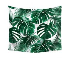 QCWN Tapisserie mit tropischem Dschungel, Banane, Palme, Blätter, Kaktus und Flamingo, bedruckt, Wanddekoration für Schlafzimmer, Wohnzimmer, Wohnzimmer, Wohnzimmer, Wohnzimmer, Wohnzimmer, Wohnzimmer, Dekoration, Polyester, 2, 59Wx51L