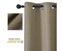 Allbright Vorhänge und Vorhänge aus Leinen, Thermo-Isolierung, 100% Verdunklung L63 | 2 Panels braun