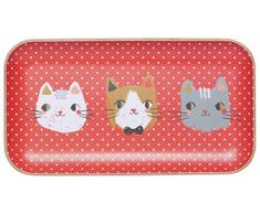 Danica Studio 7002273aa Meow Serviertablett aus Weide, 12,7 x 22,9 cm, Rot