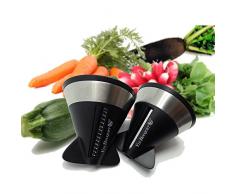 Vin Bouquet FIH 028 - Gemüseschneider für Julienne-Streifen oder Spiralen, 2 Stück pro Set, schwarz