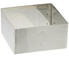 DECORA 0063792 TORTENRING QUADRATISCH AUS EDELSTAHL9X9X4,5 H cm