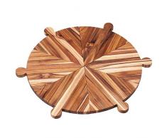 Teakhaus Servierbrett 51,5x1,4cm 6-teilig, Teakholz, Braun, 51.5 x 51.5 x 1.4 cm