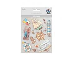 3D Sticker, selbstklebend, ideal zur Kartengestaltung zum Dekorieren von Anhängern und Geschenken und verzieren von Lichterketten, mit verschiedenen maritimen Motiven