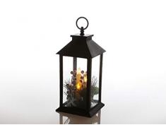 Flower Power Clara LED Outdoor Laterne, Kunststoff, grau-schwarz, 14x14x30 cm