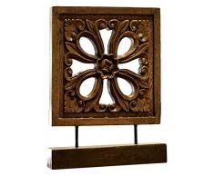 NOVICA 320.644,5 cm Blumenmuster Quadratisch Holz Skulptur