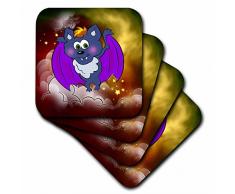 3dRose CST_201120_2 Halloween Bonny Vampir weiche Untersetzer (Set von 8)