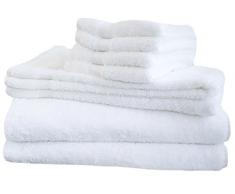 Baumwolle & Calm Exquisit Entworfene Plüsch und Weich Badetuch Set 8 teilig – 2 große Badetücher, 2 Handtücher, und 4 Waschlappen – Spa und Hotel Qualität, Super Saugfähig Luxus Handtücher weiß