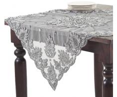SARO LIFESTYLE Lakshmi Collection Beaded Topper 40 Pewter