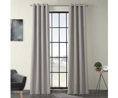 HPD BOCH-LN1858-120-GR Vorhänge, mit Ösen, aus Leinen, 50 x 120 cm, tonfarben