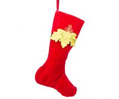 D. Stevens, LLC Weihnachtsstrumpf mit Stechpalmen-Applikation, 58,4 cm, Samtstoff