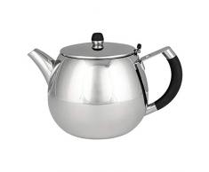 Grunwerg Café Stål Grandeur Doppelwandige Teekanne mit Siebeinsatz aus 18/10 Edelstahl – 35 oz / 1,0 L