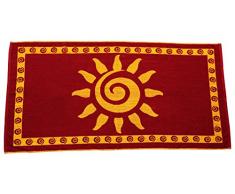 Arus Strandtuch, Jacquard, gewebt, türkische Frottee, Baumwolle 28x55 Sun Burgund