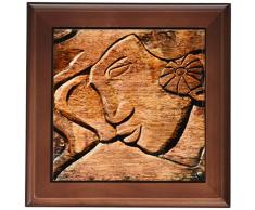 3dRose FT 85093 _ 1 French Polynesische Holz Tür carving-oc13 jse0012-jan und Stoney Edwards-Framed Fliesen, 8 20,3 cm
