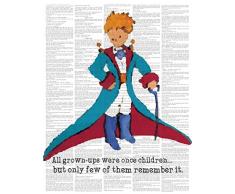 Little Prince aus recycelten Wie Print, der Kleine Prinz Bunt Inspiriert Zitat Le Petit Prince aus recycelten Wie Kunstdruck Wall Decor Zitat Kinderzimmer Aufhängen, Wand Décor für Kinder
