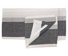 Soleil d Ocre 712043Â Prestige 2er Pack Geschirrtuch jacquard Baumwolle 50Â x 70Â cm, Baumwolle, schwarz, 50 x 70 cm