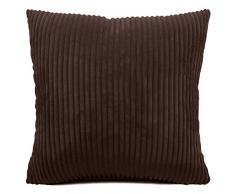 sitiawan Gestreift Cord Dekorativer Überwurf-Kissenbezug Toss Kissenbezüge Superweicher Kissen für Stuhl Sofa Bett 20 X 20 inches Dunkelbraun