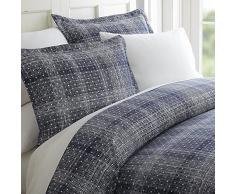 Celine Linen Luxus-Silky Soft coziest 1500 Fadenzahl ägyptische Bettwäsche Polka Dot-Design mit Spannbetttuch und Kissenbezug Falten-Resistent, Doppel-, mit König Königin mit califronia, Mikrofaser, navy, Queen