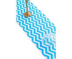 Wishprom Tischläufer aus Baumwolle für Morden Greenery Garten Hochzeit Party Tischdekoration 30,5 x 274,3 cm himmelblau