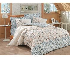 Cotton Box Steppdecke für Einzelbett, 1 Stück 155 x 200 cm Grey Blue Salmon