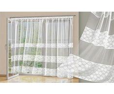 Alktex-Fako Fertiggardine, Polyester, weiß - transparent, 245 x 450 x 0,3 cm