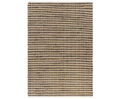 vidaXL 133215 Teppich Handgewebt Jute Stoff 120x180cm Läufer Webteppich Wohnzimmer, Naturfarben und Schwarz, Größe: 120 x 180 cm (B x L)
