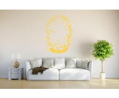 INDIGOS Wandtattoo/Wandsticker-d57 schöner Korb mit Tulpen 96x70 cm- Gold, Vinyl, 96 x 70 x 1 cm