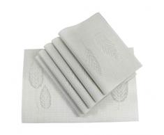 Hillento Platzdeckchen, Tischsets, Platzdeckchen Rutschfest Waschbar Kaffeematten, hitzebeständig Küche tablemats für Esstisch, 6 Stück, Silber