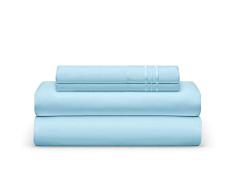 Das Bett Tabelle Club doppelt gebürstet Smart Stoff 1800 Betten – Falten, verblassen, schmutzabweisend – Hypoallergen, Cooling- 4-teiliges Bett-Set, Mikrofaser, hellblau, California King