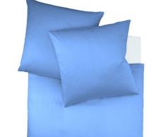 fleuresse Bettwäsche colours Satin Uni 9100-6031, Mako Satin in 200x200 cm, Farbe Himmelblau, 100% Baumwolle, mit Reißverschluss