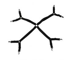 VORCOOL Spannbettlaken, Spannbettlaken, Spannbettlaken, Spanngurte, Matratze, Bettlaken, Eckenhalter, elastische Gurte, Clips, Schwarz